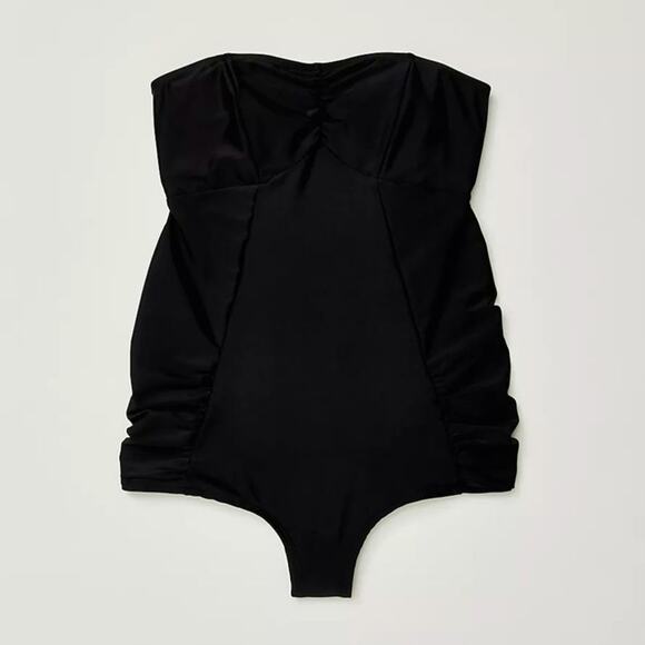 NWT Free People free-est Poppy One-Piece Swimsuit $178 SMALL Black TIE BACK - Picture 4 of 5